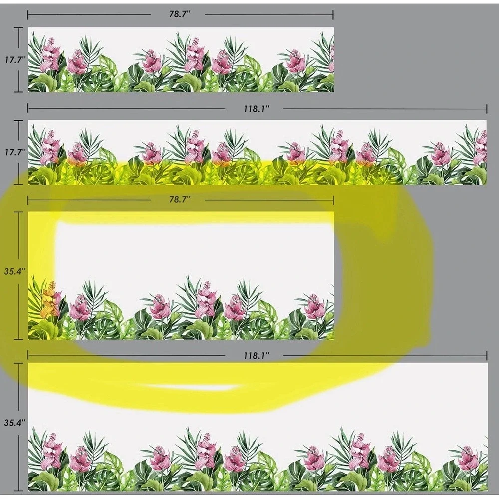 DKTIE Tropical Flowers Static‎ Cling Window Film Non-Adhesive, Frosted, Privacy